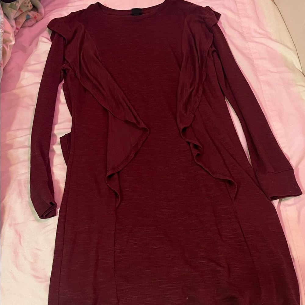 Art Class Maroon Long Sleeve Dress